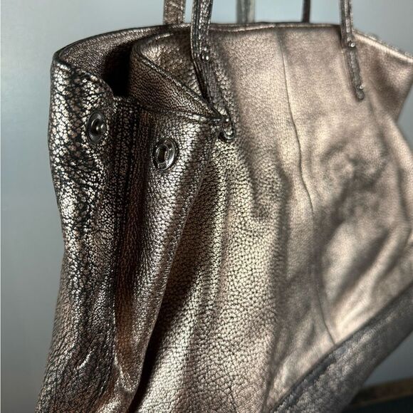 Rebecca Minkoff Leather Metallic Studded Tote Handbag RARE! - Picture 5 of 10